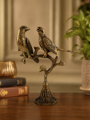 Brass Love Birds on Tree Showpiece