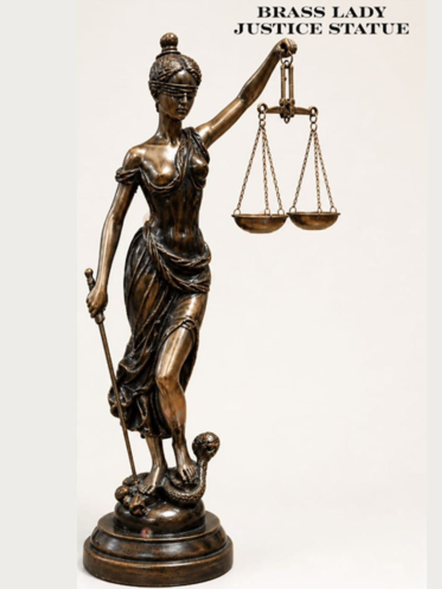 Meta Title: Pure Brass Lady Justice Statue | Premium Law Office Decorative Statue