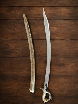 Decorative Traditional Jhatka Talwar with Cover | Jhatka Sword for Temple